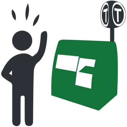 illustration of someone looking at our SØPL machine that will help them with recycling their items